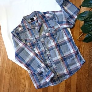 Sahara Club • Men's Plaid Western Style Long Sleeve Button-Down Shirt